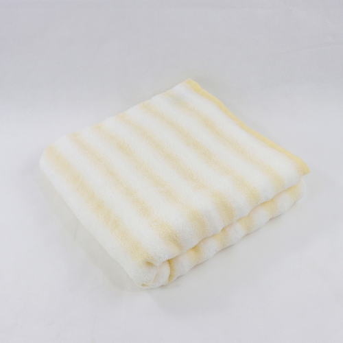 純棉浴巾 線條黃